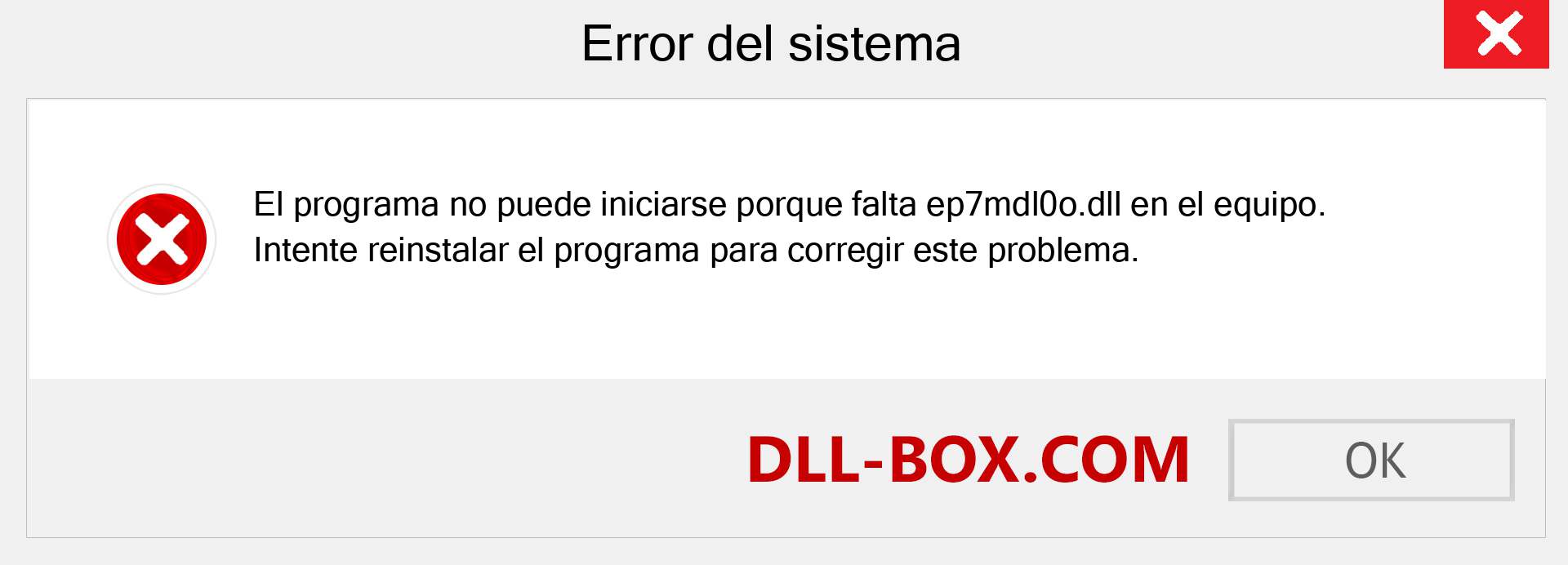 ¿Falta el archivo ep7mdl0o.dll ?. Descargar para Windows 7, 8, 10 - Corregir ep7mdl0o dll Missing Error en Windows, fotos, imágenes